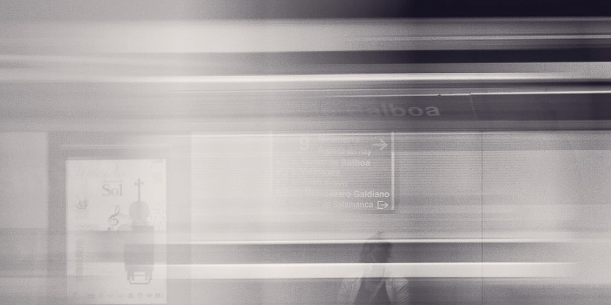 Blurry image of train passing by