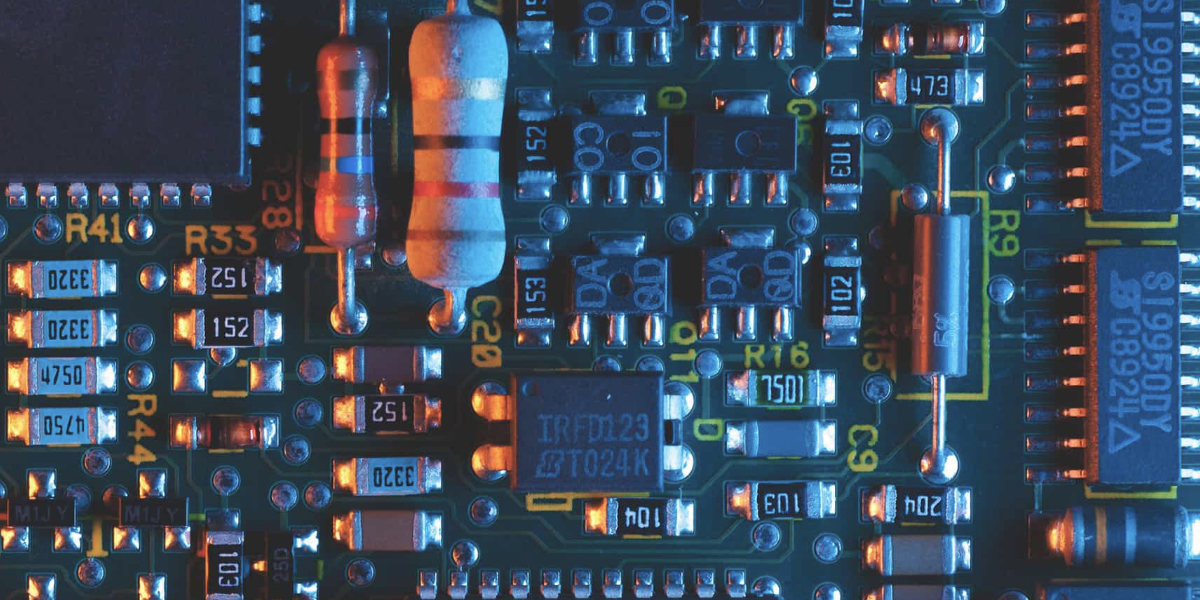 Closeup of electronic circuits